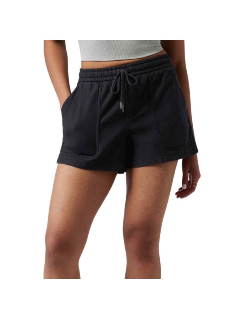 Athleta Farallon size 12 Large Active Elastic Waist Shorts BLACK